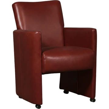 Leren eetkamerstoel Elegant - Granada Rouge (rood) - Met, Eigentijds, Modern, Nieuw, Leer, Ophalen of Verzenden
