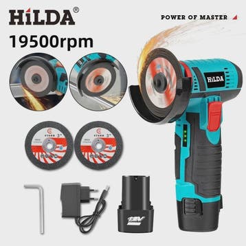 HILDA 12V Mini Haakse Slijper - Snoerloos, Oplaadbaar voor S, Verzenden, Nieuw
