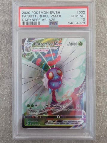 Pokémon - 1 Graded card - Butterfree VMAX 002/189 Full art,, Nieuw
