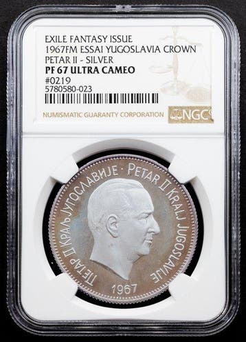 Joegoslavië. Peter II. In Exile. 400 Dinar / Crown 1967