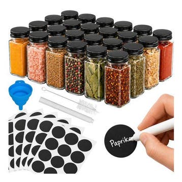 Kruidenpotjes Set 24 Stuks – Glazen Kruidenpotjes 120 ml –, Ophalen of Verzenden, Nieuw