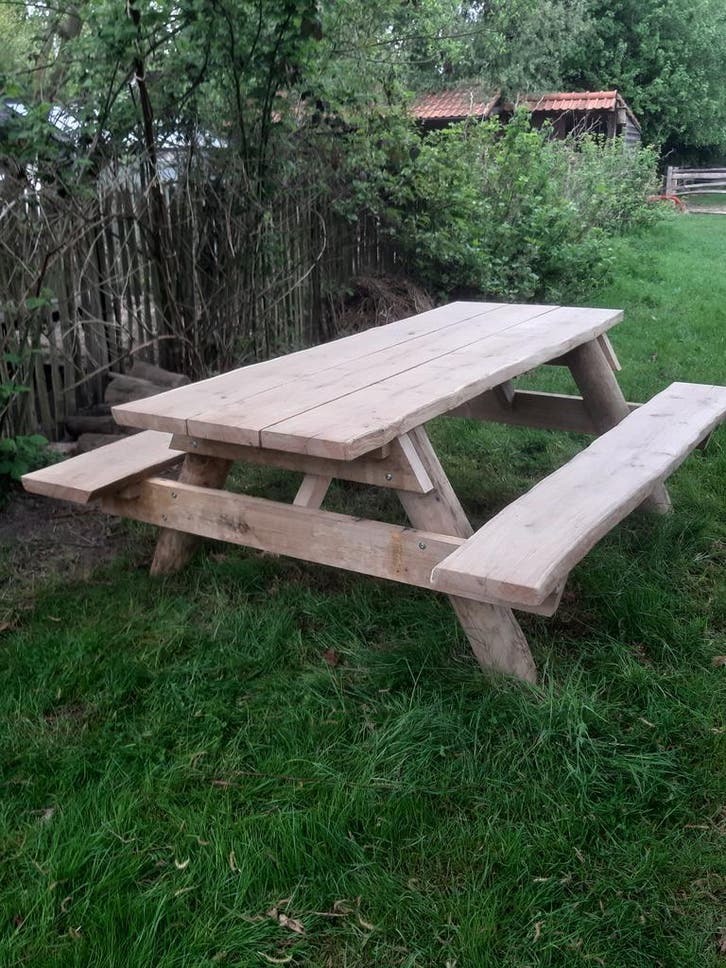 Picknick banken op maat, Tuin en Terras, Picknicktafels, Nieuw, Hout, Rechthoekig