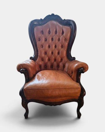 Fauteuil - Leder - Fauteuil uit de jaren ’40