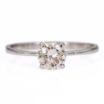 Zonder minimumprijs - Ring - 14 karaat Witgoud - 0.65ct. tw., Nieuw