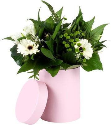 Bloemendoos roze hoedendoos karton excl. decoratie ø13xh17, Ophalen of Verzenden, Nieuw