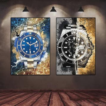 Luxe Horloge Canvas Schilderij - Pop Art Graffiti Muurdecora, Verzenden, Nieuw in verpakking