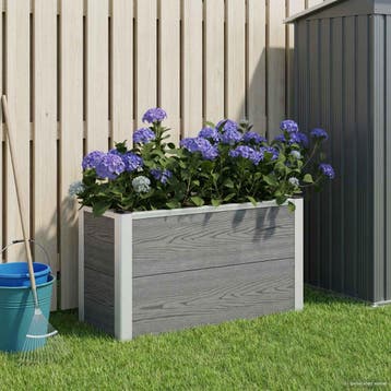 vidaXL Verhoogde plantenbak Grijs 75 x 30 x 42 cm WPC en, Tuin en Terras, Verzenden, Nieuw, Minder dan 60 cm, 30 tot 60 cm