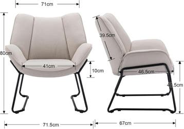 Fauteuil met armleuning - Relaxfauteuil - Relaxstoel - Beige, Verzenden, Zo goed als nieuw