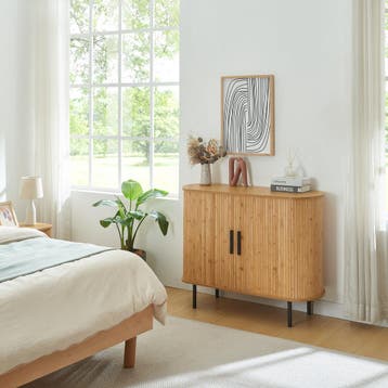 Commode Tvedestrand dressoir 100x40x80 cm naturel en zwart [, Verzenden, Nieuw