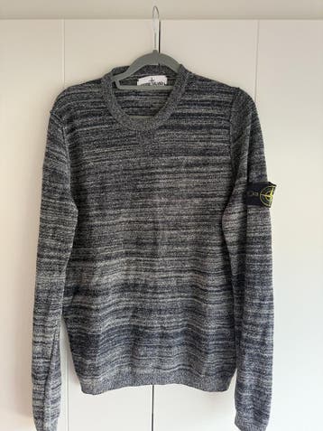 Stone Island Gebreide Trui – Blauw/Grijs gemêleerd – Maat M, Stone Island, Grijs, Gedragen, Verzenden
