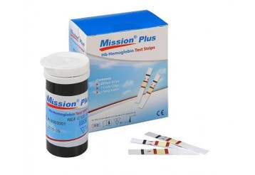Mission® HB Plus hemoglobine Teststrips 2 x 25 strips, Verzenden, Nieuw
