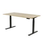 Zit-sta elektrisch bureau zwart, Natuur eiken blad, 160x80, Ophalen of Verzenden, Elektrisch, Nieuw