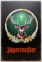 Jagermeister zwart-groen reclamebord, Ophalen of Verzenden, Nieuw