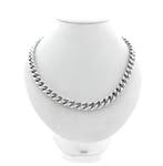 Zilveren gourmetschakel ketting, Sieraden, Tassen en Uiterlijk, Kettingen, Ophalen of Verzenden, Gebruikt, Overige kleuren, Zilver