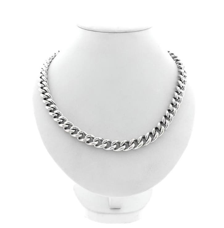 Zilveren gourmetschakel ketting, Sieraden, Tassen en Uiterlijk, Kettingen, Zilver, Gebruikt, Zilver, Ophalen of Verzenden