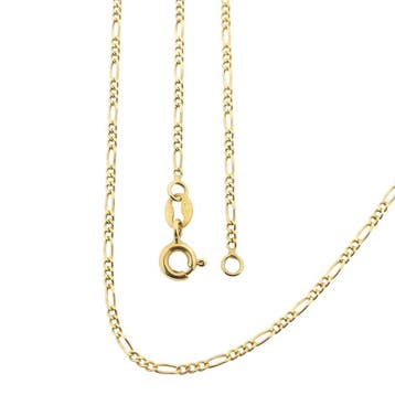 Gouden Figaro schakelketting, Sieraden, Tassen en Uiterlijk, Kettingen, Ophalen of Verzenden, Gebruikt, Goud, Goud