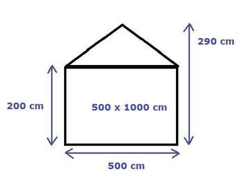 Classic Plus Partytent PVC 5x10x2 mtr in Wit-Blauw, Verzenden, Nieuw, 2 meter of meer, Partytent