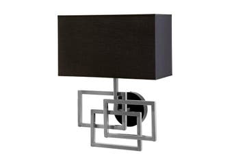 Wandlamp LEONOR zilver met zwarte kap - 41674, Ophalen of Verzenden, Nieuw