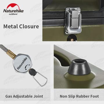 Naturehike Dubbele Camping Gasbrander 1700W met Grillplaat -, Verzenden, Nieuw