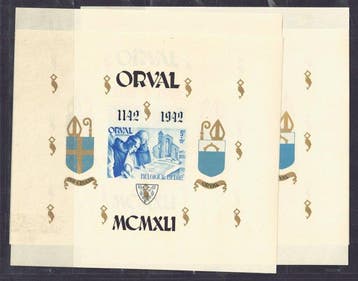 België 1942 - De grote ORVAL blokken - pracht kwaliteit -, Gestempeld
