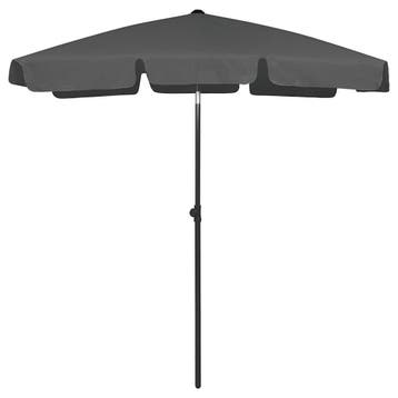 vidaXL Strandparasol 180x120 cm antracietkleurig, Verzenden, Nieuw, 1 tot 2 meter, Strandparasol