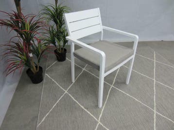 Te Velde tuinmeubelen barolo aluminium tuinstoel wit, Tuin en Terras, Tuinstoelen, Nieuw, Aluminium, Stapelbaar