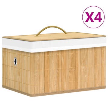vidaXL Opbergboxen 4 st bamboe, Verzenden, Nieuw