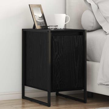 vidaXL Nachtkastje 2 st Zwart Eiken 39,5 x 30 x 50 cm, Minder dan 45 cm, Verzenden, Nieuw, Minder dan 55 cm