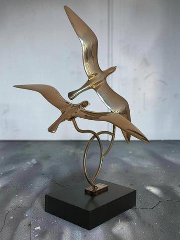 (attr.) Emilio Lancia (1890-1973) - Due gabbiani in volo, Antiek en Kunst, Kunst | Designobjecten