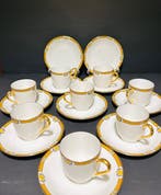 Elegant Limoges “Elite Period” Coffee Set – Gold & Floral –, Antiek en Kunst