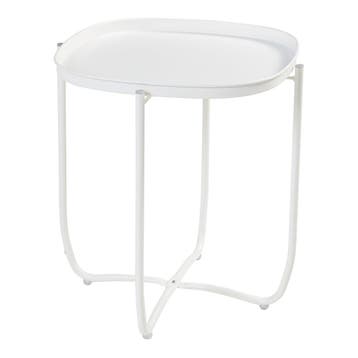 Tuintafel Sandefjord bijzettafel metaal 53x46x46cm wit [en.c, Verzenden, Nieuw