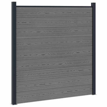 vidaXL Hekpaneel WPC en Aluminium Grijs, Verzenden, Nieuw