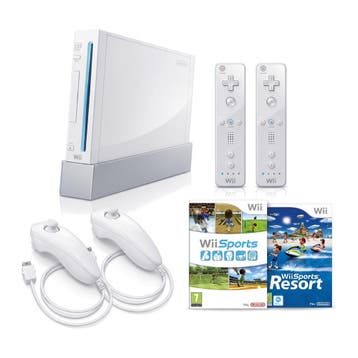 Nintendo Wii Console - Wit + Wii Sports + Resort 2-spelers b, Spelcomputers en Games, Verzenden, Zo goed als nieuw