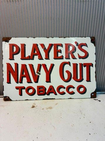 Player’s Navy Cut Tobacco – Emaille Reclamebord - Emaille