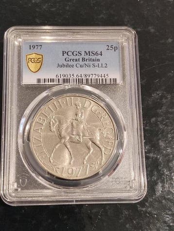 Verenigd Koninkrijk. Elizabeth II. 25 Pence 1977 (Zonder