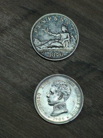 Spanje. Gobierno Provisional-Alfonso XII. 2 Pesetas