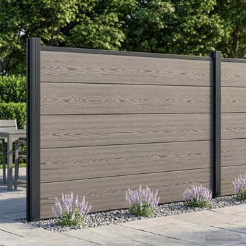 vidaXL Hek set 180 x 105 cm WPC en Aluminium Grijs, Tuin en Terras, Verzenden, Nieuw, Aluminium
