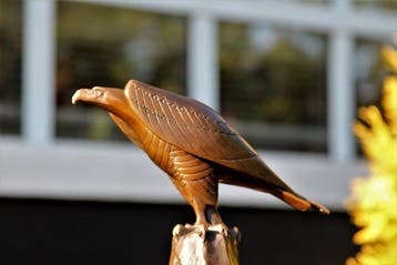 sculptuur, adelaar brons in art deco - 21 cm - brons marmer, Antiek en Kunst