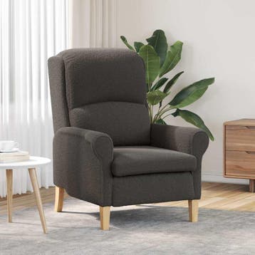 vidaXL Fauteuil Donkergrijs Zachte Sherpa stof, Verzenden, Nieuw