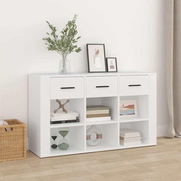 vidaXL Dressoir 100x30x59,5 cm bewerkt hout wit, Verzenden, Nieuw, Overige houtsoorten, Minder dan 50 cm