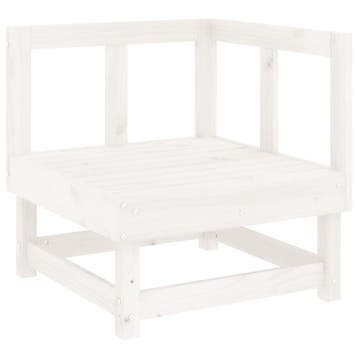 Houten Hoekbank | Wit | Retourdeal 65% Voordeel, 3 zitplaatsen, Nieuw, Ophalen of Verzenden, Loungeset