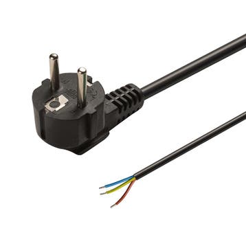 AANSLUITSNOER | 1.5M | EURO | 3 X 0.75MM² | ZWART, Nieuw