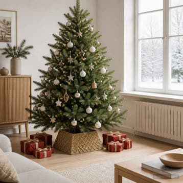 vidaXL Kerstboomkraag Vierkant Naturel 70 x 70 x 28 cm, Verzenden, Nieuw