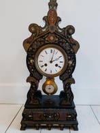 Pendule - Hout, Messing - 1880-1920, Antiek en Kunst, Antiek | Klokken