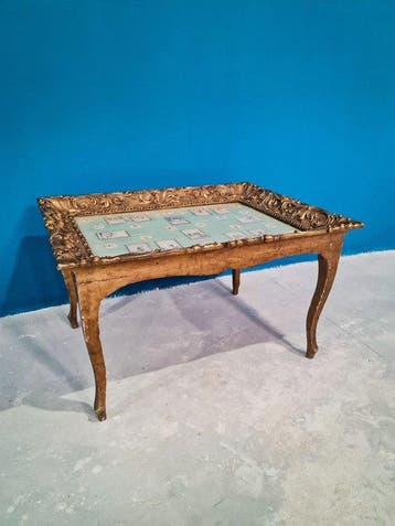 Middentafel - Verguld hout - Kleine tafel met