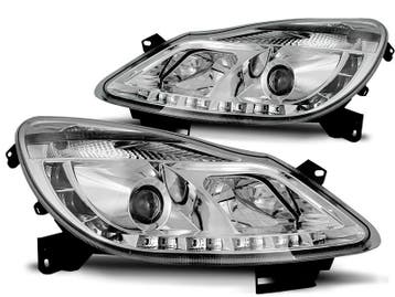 Koplampen Opel Corsa D 06 Devil Eyes real DRL LED Chroom, Auto-onderdelen, Ophalen of Verzenden, Nieuw