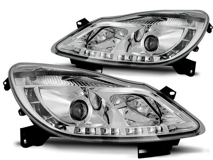 Koplampen Opel Corsa D 06 Devil Eyes real DRL LED Chroom, Auto-onderdelen, Overige Auto-onderdelen, Ophalen of Verzenden