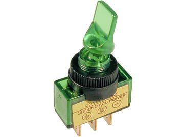 SCHAKELAAR - ‘ON/OFF’ - 12V 20A - GROEN - 3 polig, Ophalen of Verzenden, Nieuw