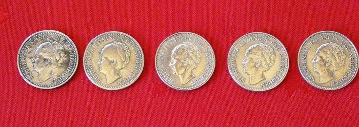 Nederland. Wilhelmina. 1/2 Gulden Zilver 1921 - 1922 - 1928, Postzegels en Munten, Munten | Nederland
