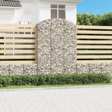vidaXL Schanskorf gewelfd 150x30x220/240 cm gegalvaniseerd, Tuin en Terras, Bloembakken en Plantenbakken, 100 cm of meer, Verzenden